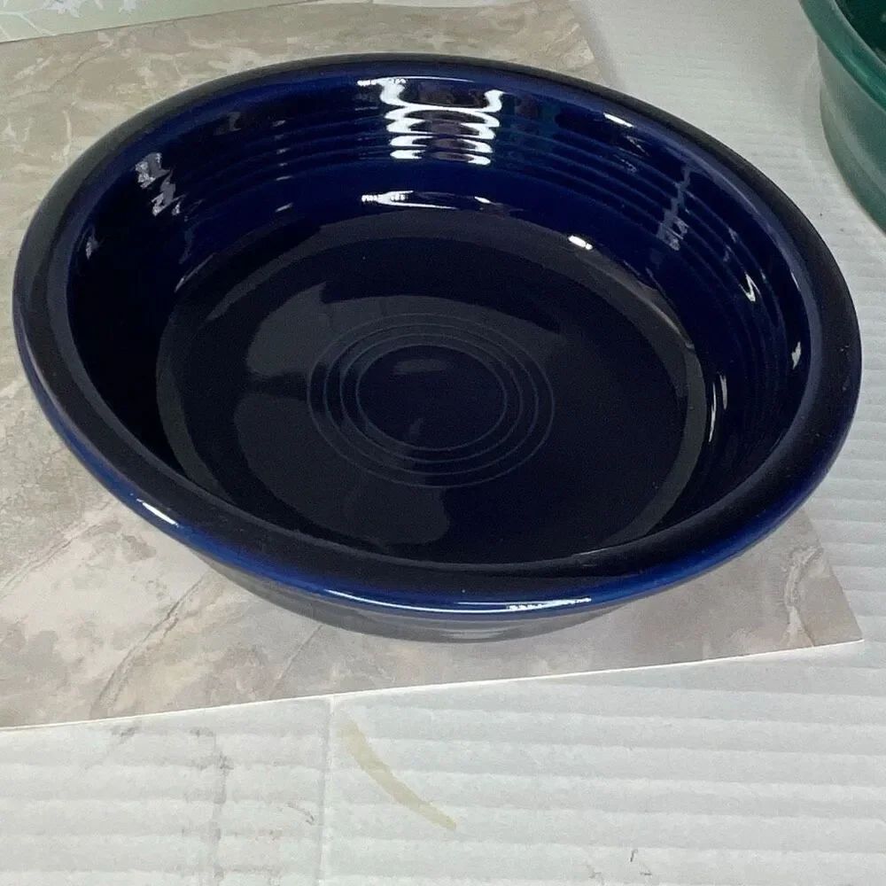 1998 HLC FIESTA ceramic dinnerware Cobalt Blue 7” medium soup or salad bowl.